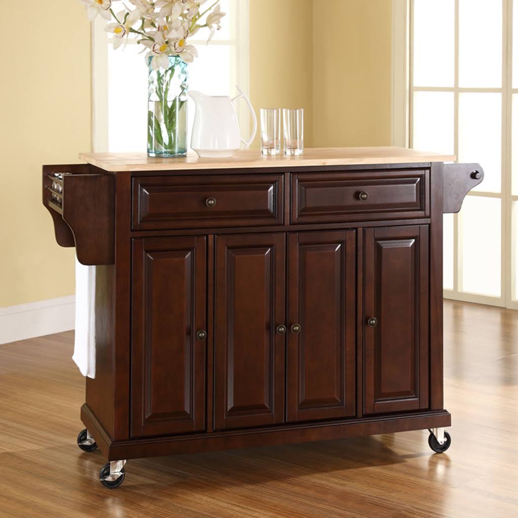 Natural Wood Top Kitchen Cart Z419596