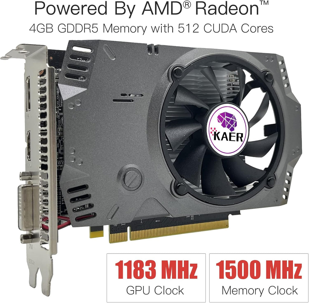 AMD Radeon RX 550 Graphics Card, 4GB, GDDR5, 128 Bit, PCI Express 3.0 X8, DP/HDMI/DVI-D M54286