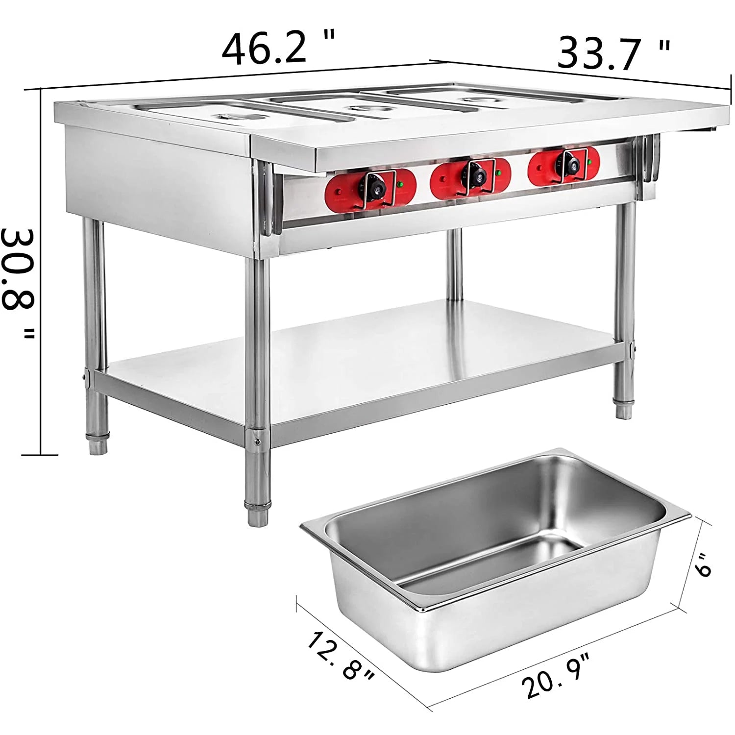 3 Pot Commercial Electric Food Warmer W44204