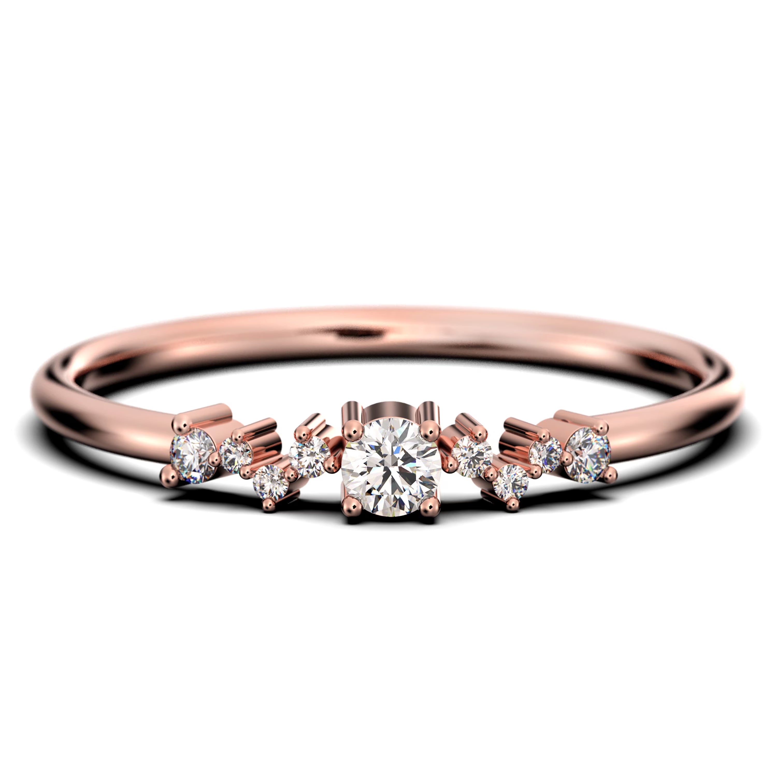 0.60 Carat Round Cut Diamond Moissanite Engagement Ring in 10k Solid Rose Gold U131