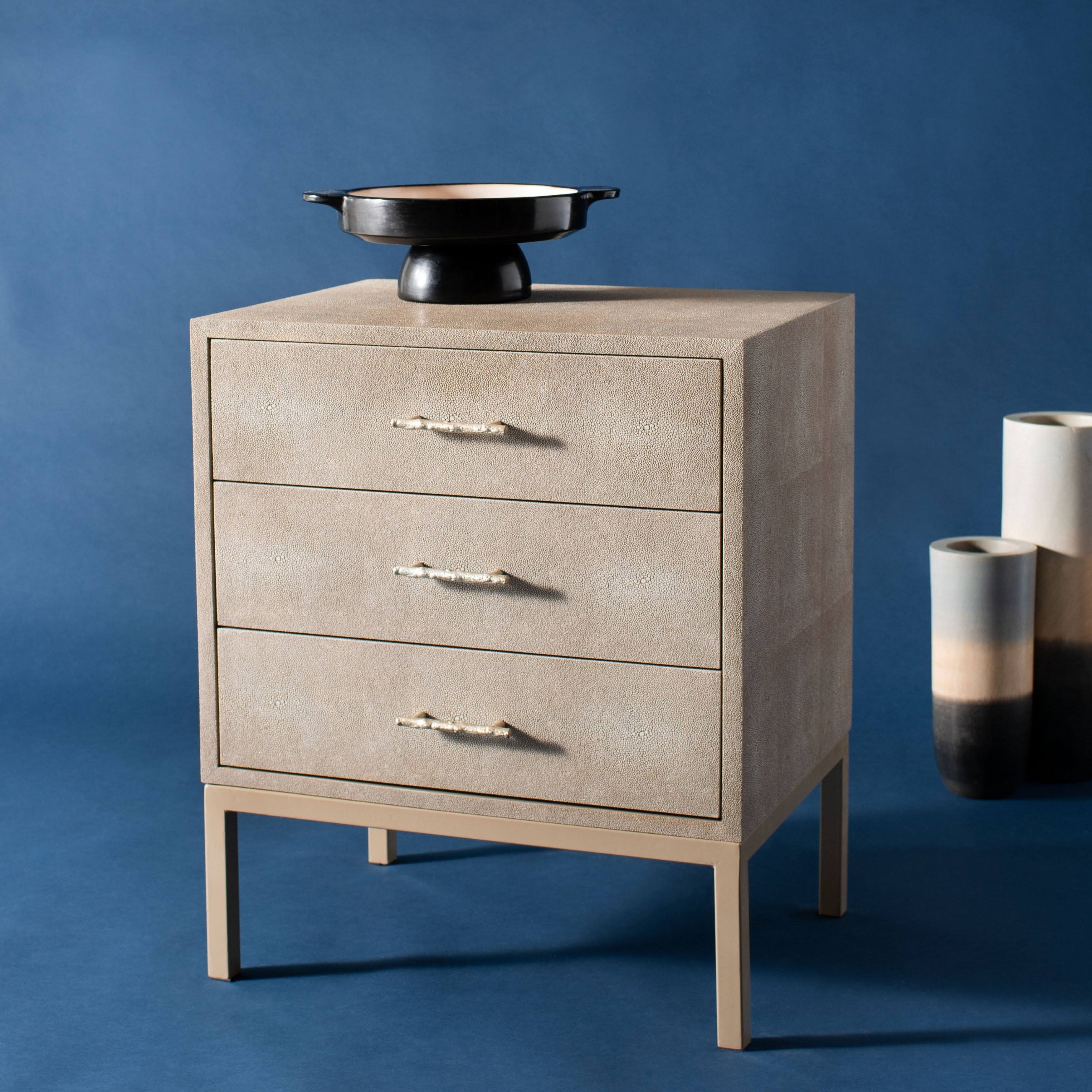 Natural Faux Shagreen Nightstand W907166