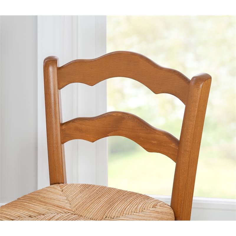 Set of Two Wood Counter Stools in Walnut W234405