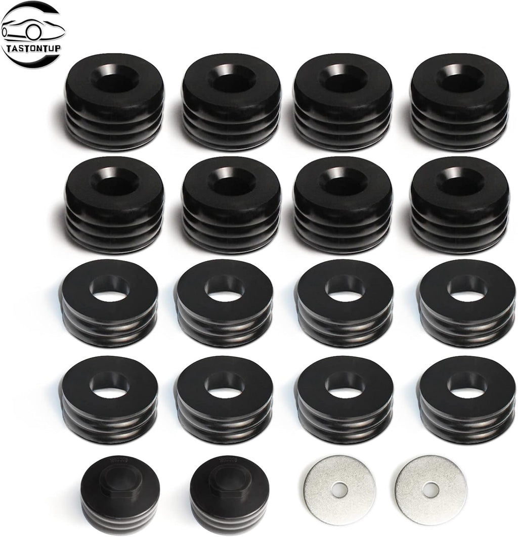 Body Mount Bushing Kit, Polyurethane, Black, 18Pcs C63474