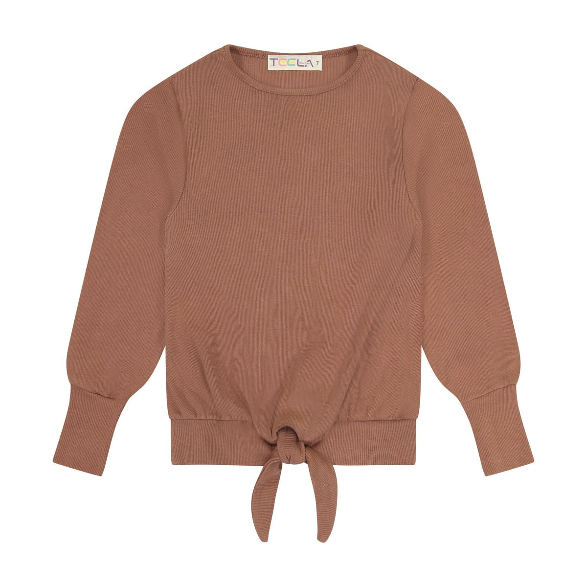 Teela Rib Tie Top - Camel